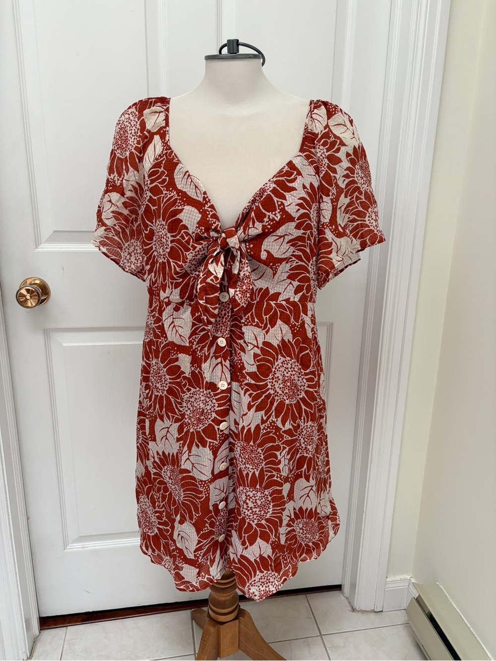 Madewell Silk Tie-Front Mini Dress in size ladies 16